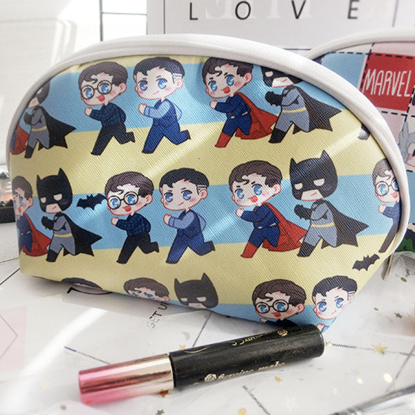 The Avengers / Thorki / Batman & Superman Zippered Makeup Bag