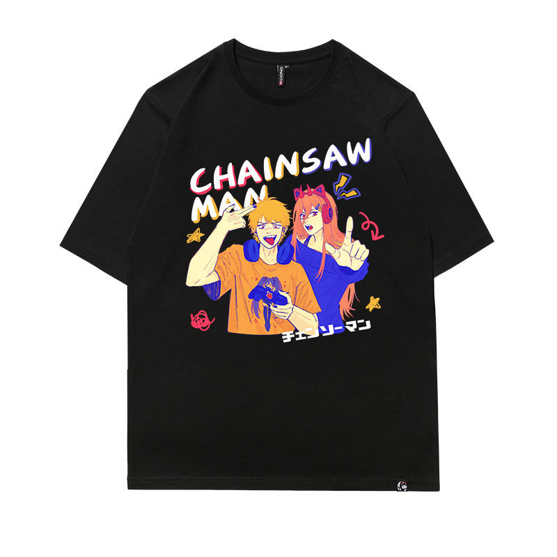 Chainsaw Man Denji & Power HipHop Summer T-shirt