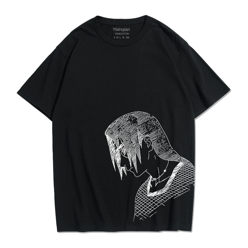 Itachi Uchiha Silhouette Portrait Summer T-shirt