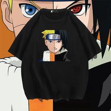 Load image into Gallery viewer, Naruto Uzumaki and Sasuke Uchiha Half Face Summer T-shirt
