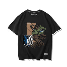 Load image into Gallery viewer, Levi Ackerman &amp; Eren Yeager Battling Double Hem Summer T-shirt
