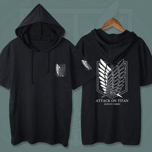Load image into Gallery viewer, Attack on Titan Symbol Hooded Summer T-shirt
