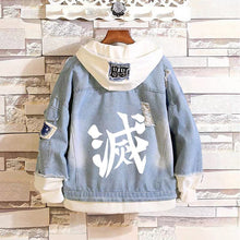 Load image into Gallery viewer, Demon Slayer: Kimetsu no Yaiba Stylish Hooded Denim Jacket
