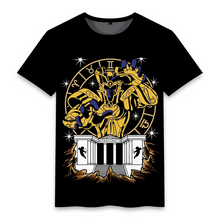 Load image into Gallery viewer, Saint Seiya 12 Gold Saint Comic Pattern Black Summer T-shirt
