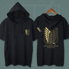 Load image into Gallery viewer, Attack on Titan Symbol Hooded Summer T-shirt
