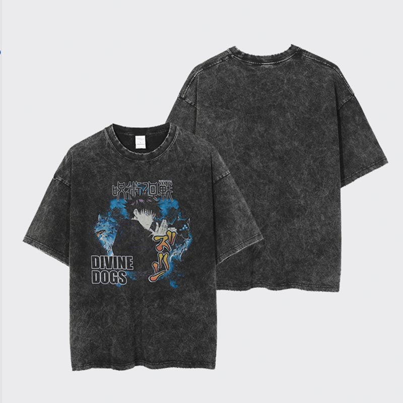 Jujutsu Kaisen Megumi Fushiguro and Divine Dogs Summer T-shirt