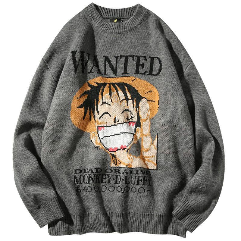 One Piece Luffy Bounty Wanted Sweater www.animationtee
