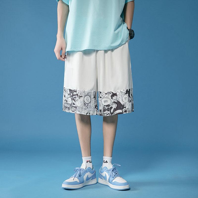 One Piece Anime Black and White Track Shorts