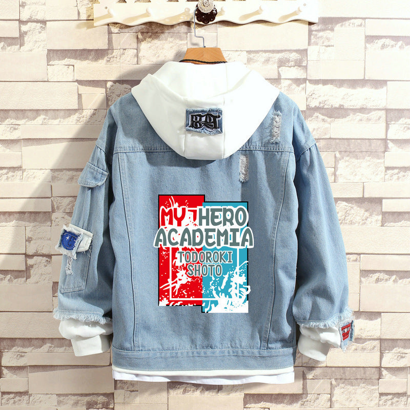 My Hero Academia Stylish Hooded Denim Jacket