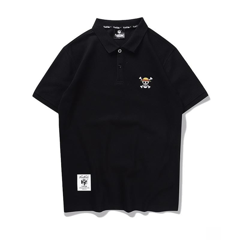 One Piece Straw Hat Crew Embroidery Polo Shirt