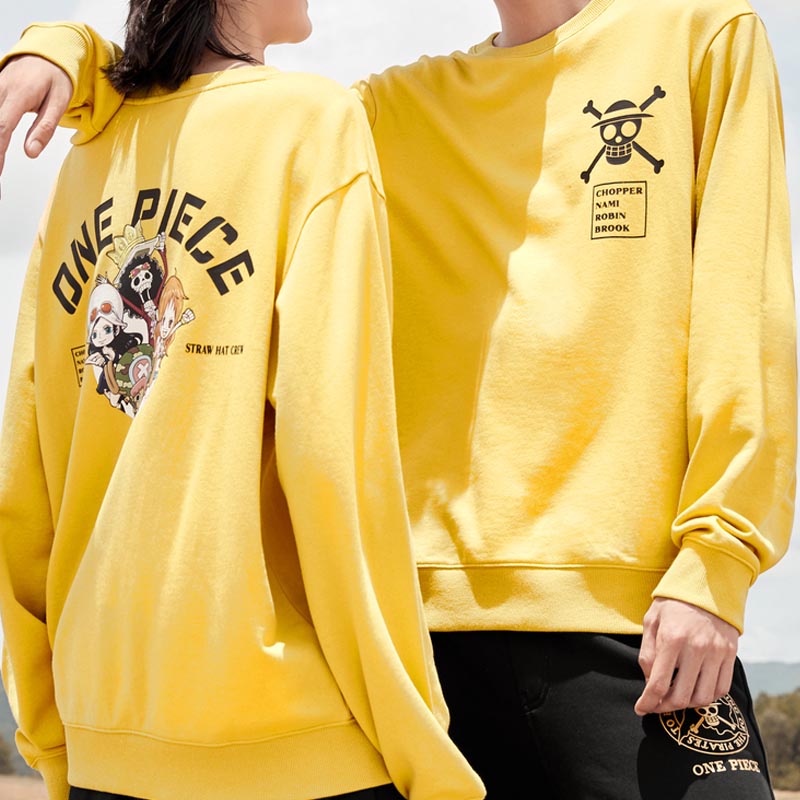 Chibi Straw Hat Crew Pullover Yellow Sweatshirt