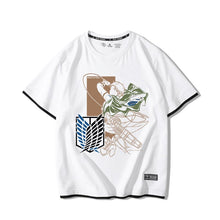 Load image into Gallery viewer, Levi Ackerman &amp; Eren Yeager Battling Double Hem Summer T-shirt
