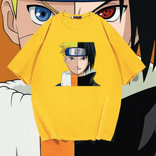 Load image into Gallery viewer, Naruto Uzumaki and Sasuke Uchiha Half Face Summer T-shirt
