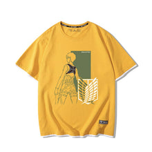 Load image into Gallery viewer, Levi Ackerman &amp; Eren Yeager Battling Double Hem Summer T-shirt
